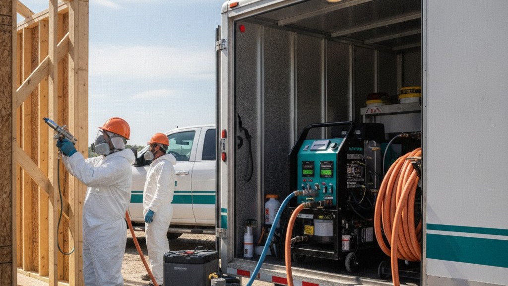 SPF rig and proportioner equipment used in hands-on equipment training